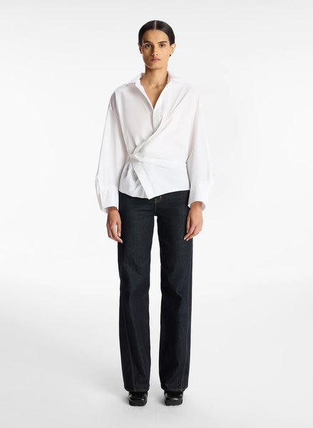 ALC - Madison Cotton Wrap Top - White