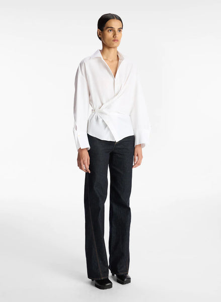 ALC - Madison Cotton Wrap Top - White
