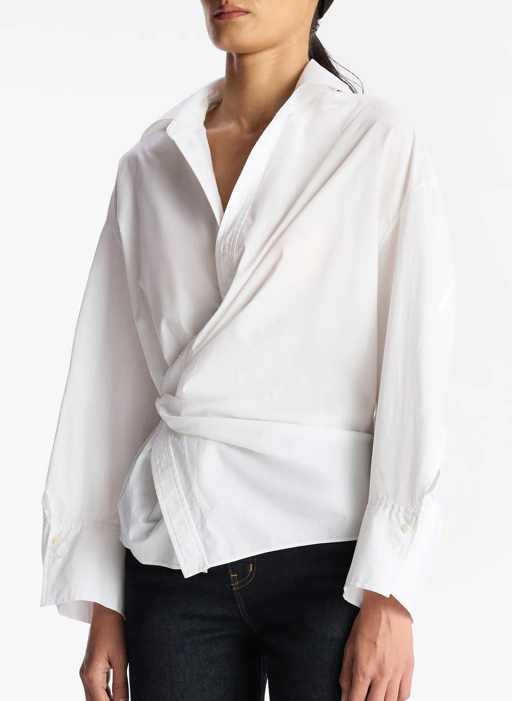 ALC - Madison Cotton Wrap Top - White