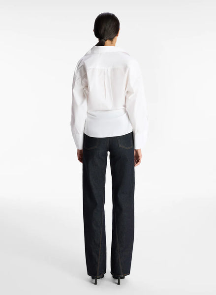 ALC - Madison Cotton Wrap Top - White