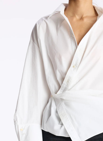 ALC - Madison Cotton Wrap Top - White
