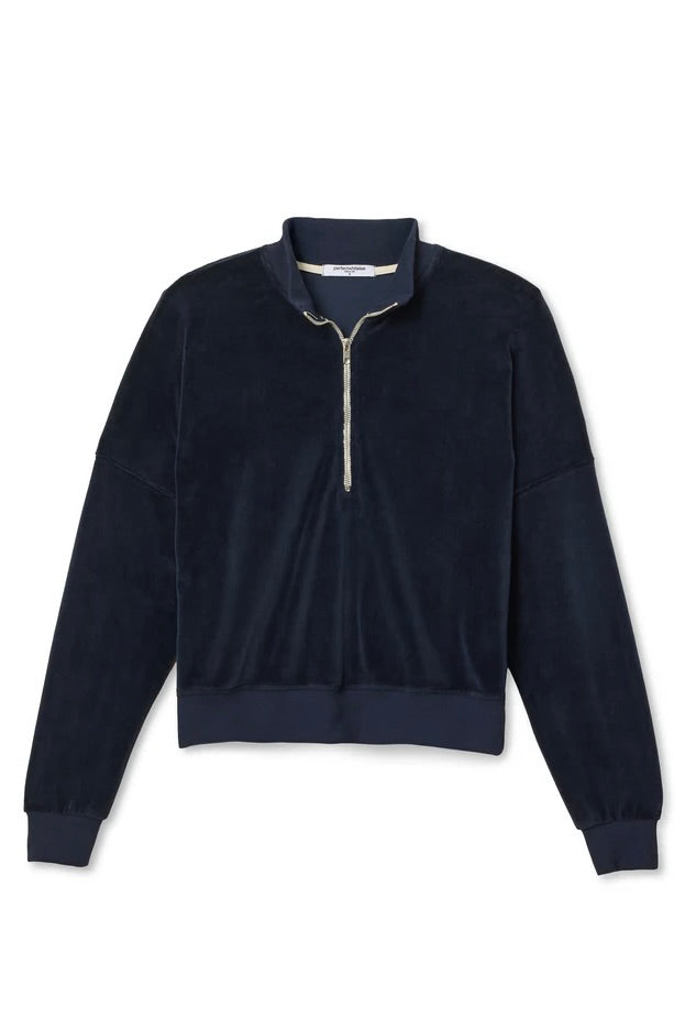 Kiva Velour Sweatshirt - Navy