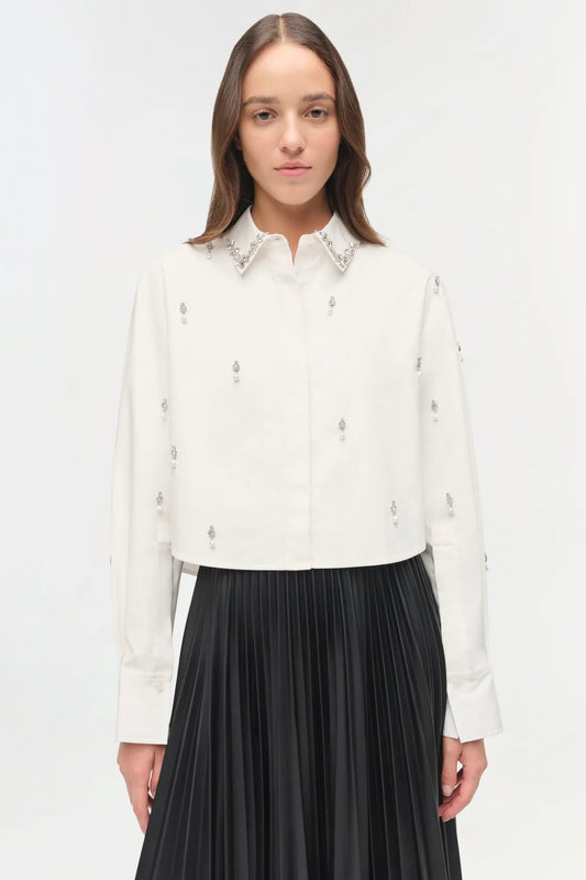 Renata Embellished Cotton Shirt