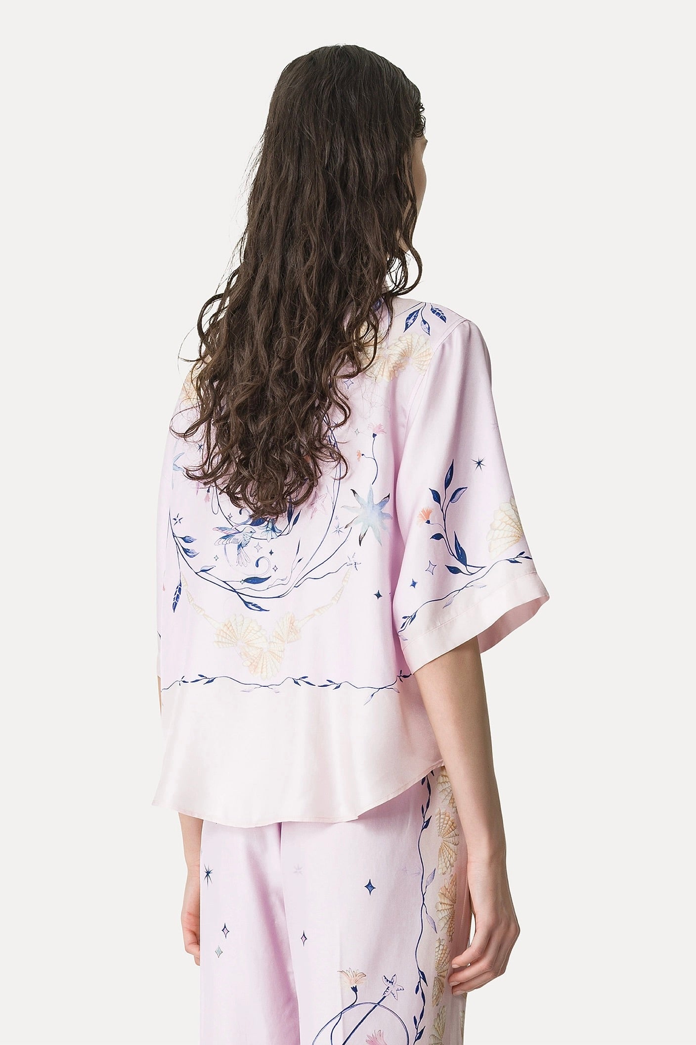 "deliverance" print twill half sleeves shirt