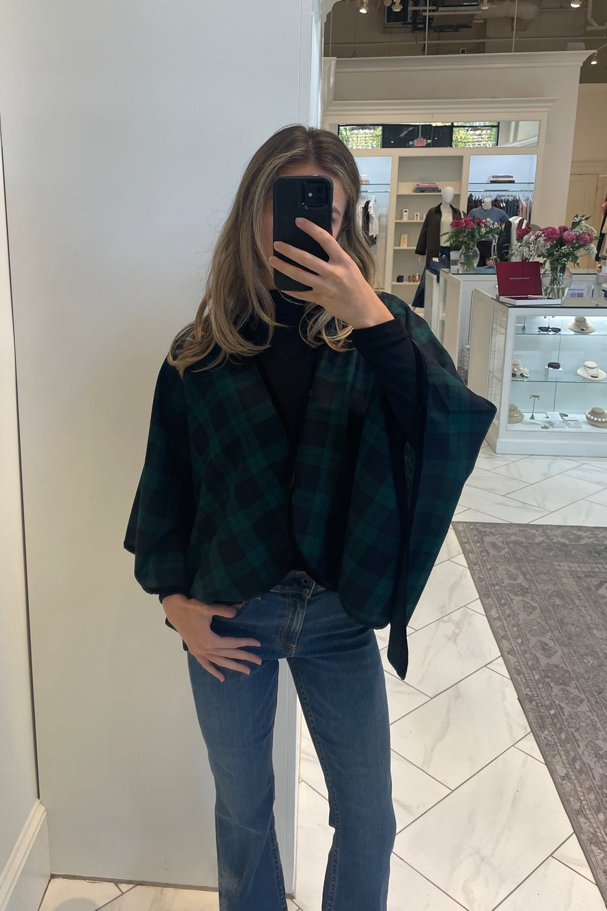 "highland tartan" wool cape