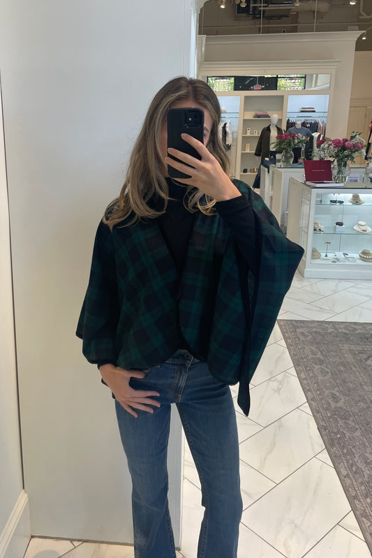 "highland tartan" wool cape