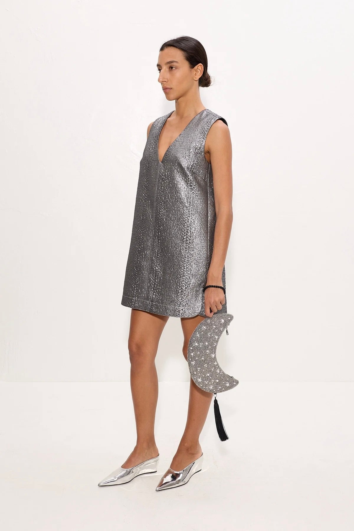 Fountain Metallic Mini Dress