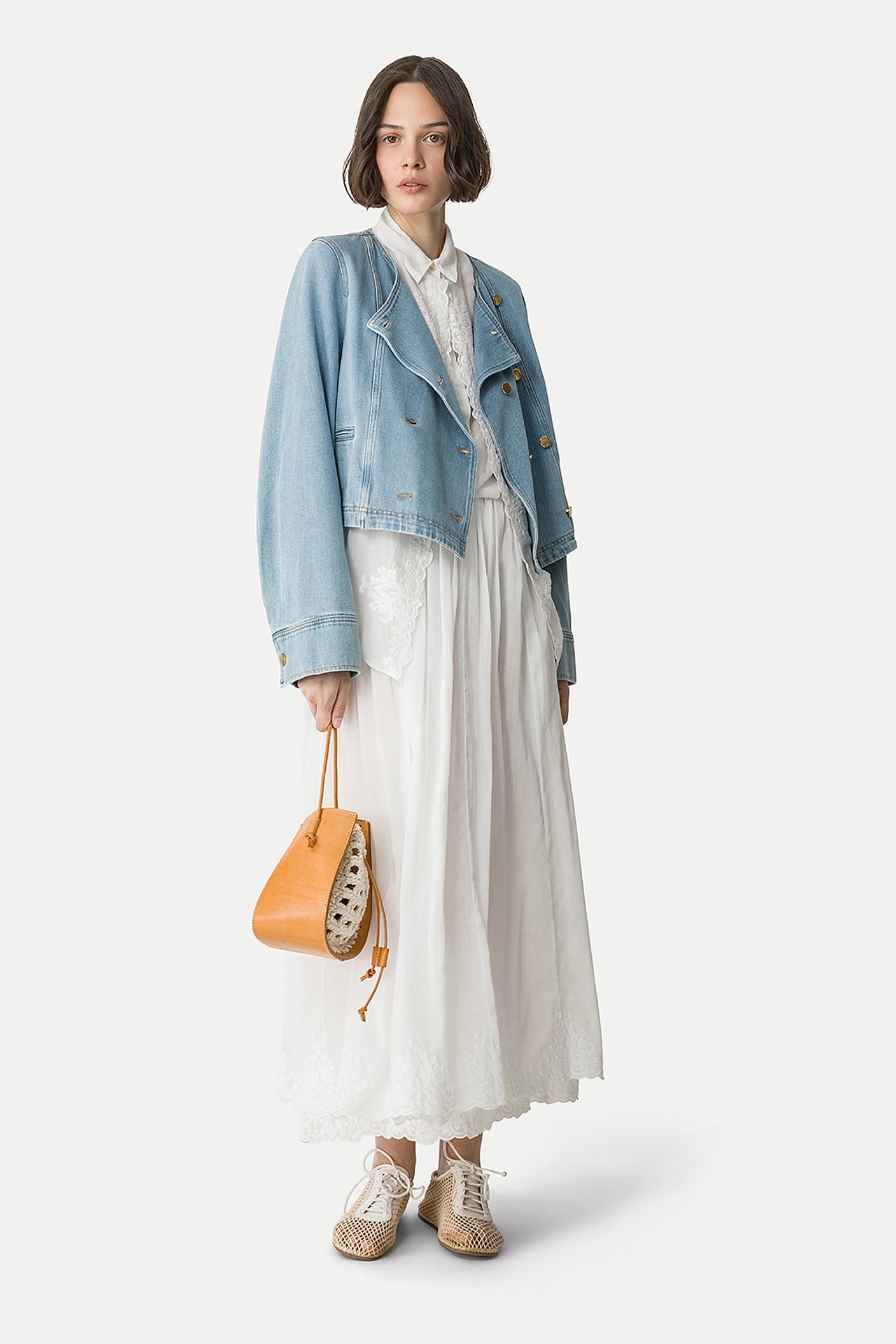 double-breasted denim jacket