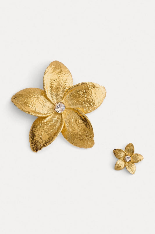 Sculptural Frangipani Flower Earrings