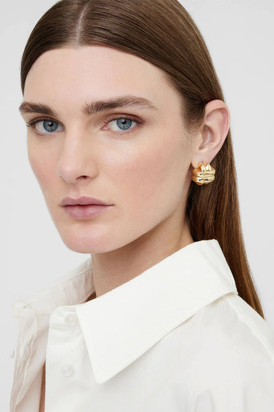 ANINE BING - Double Cross Earrings - Gold