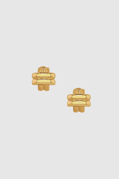 ANINE BING - Double Cross Earrings - Gold