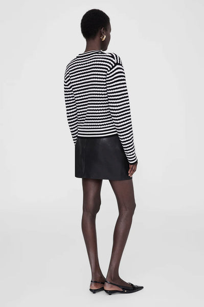 ANINE BING - Gwen Cardigan - Black and Ivory Stripe