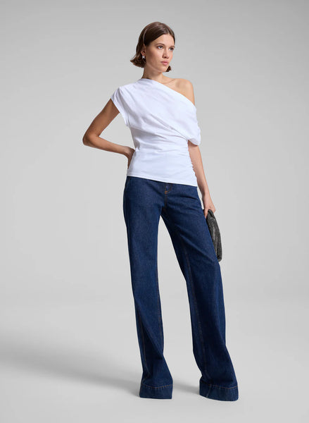A.L.C. - Alice Cotton One Shoulder Tee - White