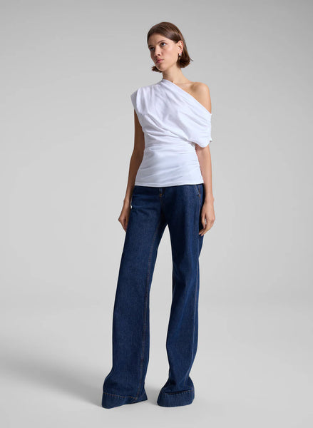 A.L.C. - Alice Cotton One Shoulder Tee - White