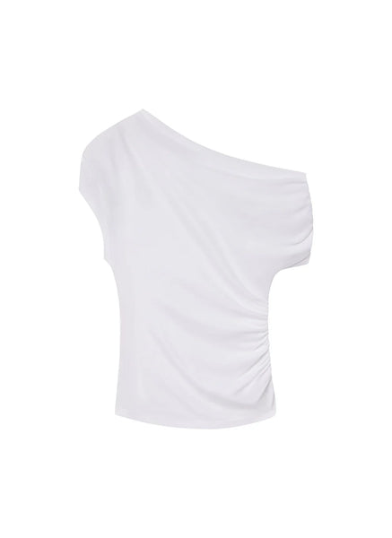 A.L.C. - Alice Cotton One Shoulder Tee - White