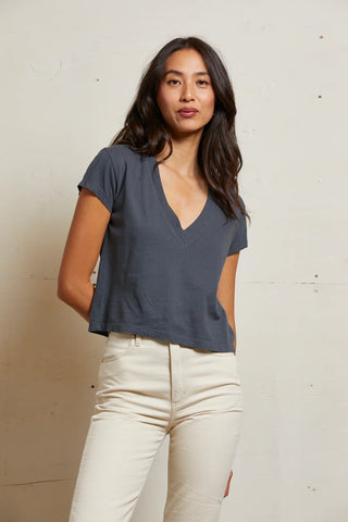 Perfect White Tee - Alanis Cotton V-Neck - Night