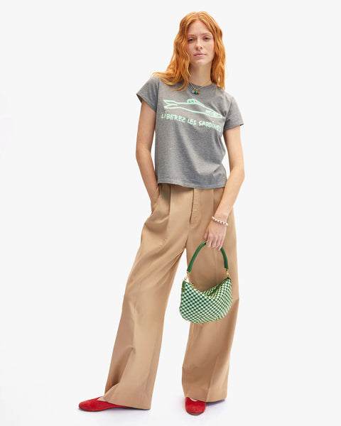 Clare V. - Classic Tee - Grey Melange w/ Mist Liberez Les Sardines