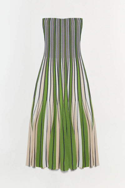 SIMKHAI - Soleil Strapless Knit Midi Dress - Kiwi Multi