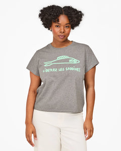 Clare V. - Classic Tee - Grey Melange w/ Mist Liberez Les Sardines