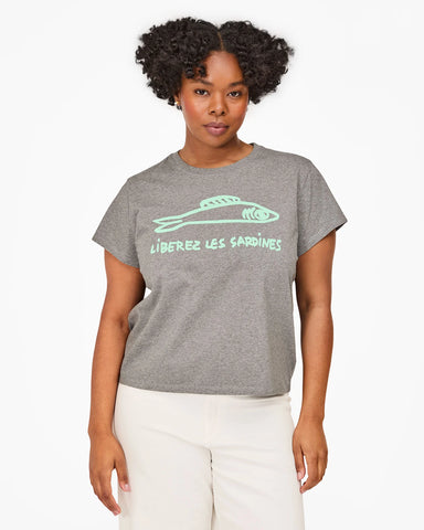 Clare V. - Classic Tee - Grey Melange w/ Mist Liberez Les Sardines