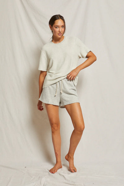 PerfectWhiteTee - Layla French Terry Sweatshort - Available in Heather Grey, White, Navy & Peaches and Cream