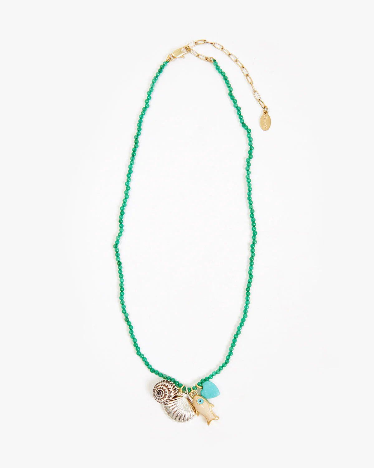 Clare V. - Beaded Charm Necklace - Multi