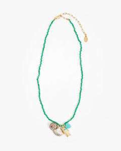 Clare V. - Beaded Charm Necklace - Multi