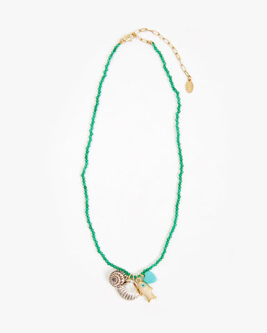 Clare V. - Beaded Charm Necklace - Multi