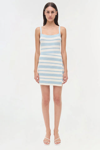 SIMKHAI - Suvi Knit Mini Dress - Azure Sky Stripe