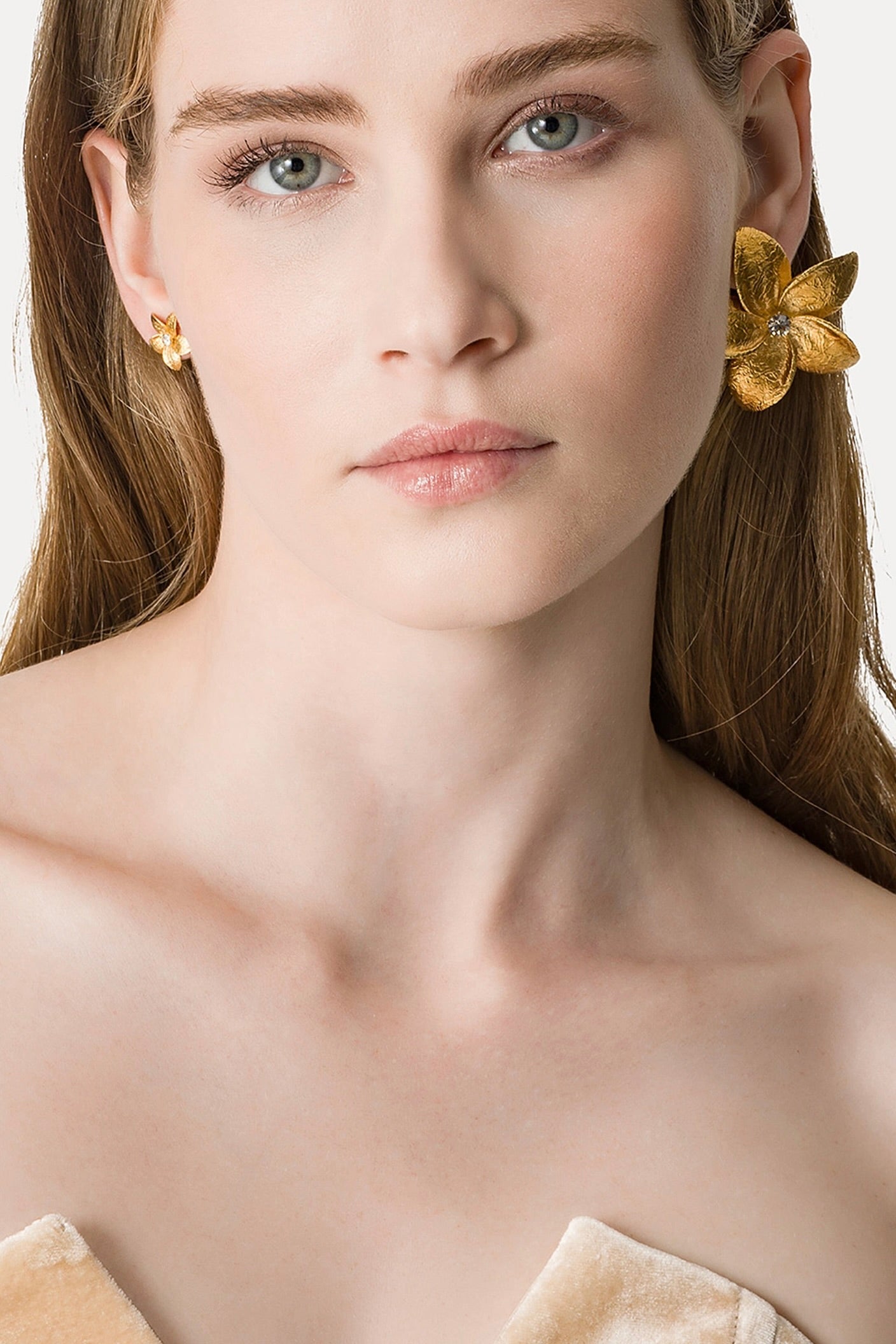 Sculptural Frangipani Flower Earrings