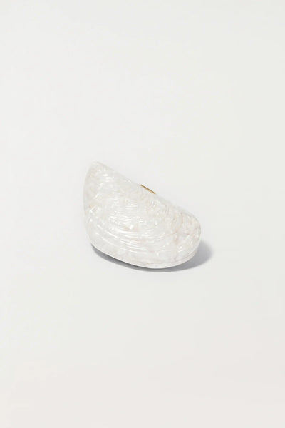 SIMKHAI - Bridget Pearl Oyster Clutch - White
