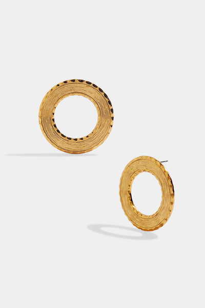 Nicole Romano - Aella Textured Hoop Earring - Gold