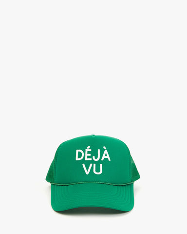 Clare V. - Trucker Hat - Green w/ Cream Déjà Vu