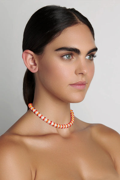 Nicole Romano - Aranciata Pearl & Mandarin Glass Necklace
