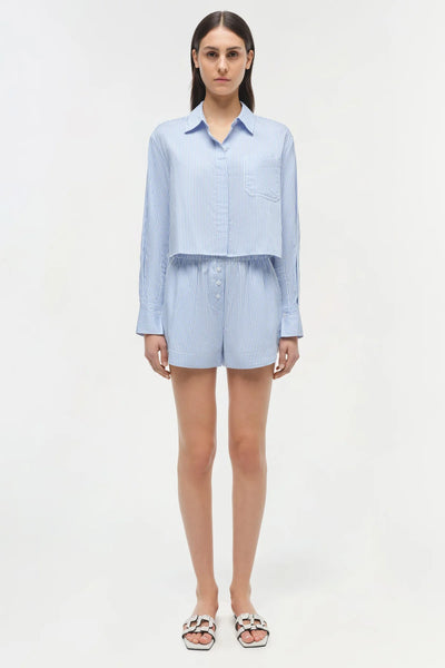 SIMKHAI - Renata Cotton Shirt - Blue Hydrangea