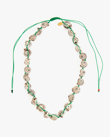 Clare V. - Checker Shell Necklace - Black/Cream