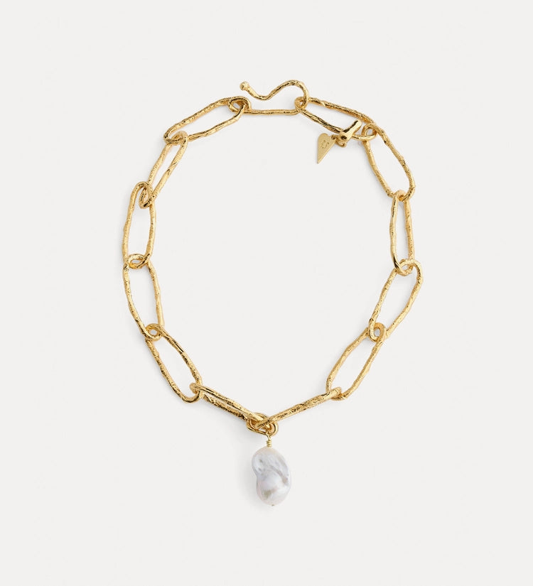 forte forte - sculptural necklace with pearl detail