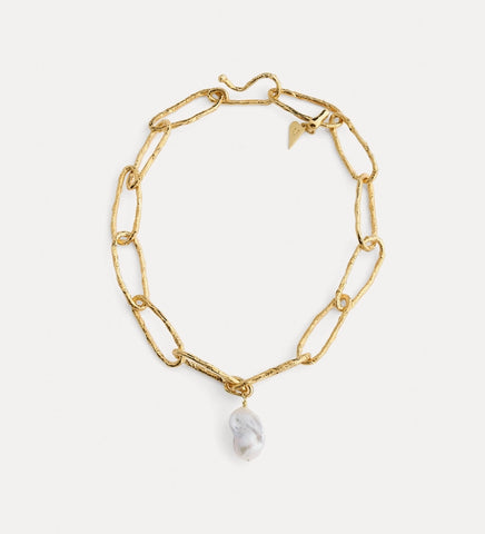 forte forte - sculptural necklace with pearl detail