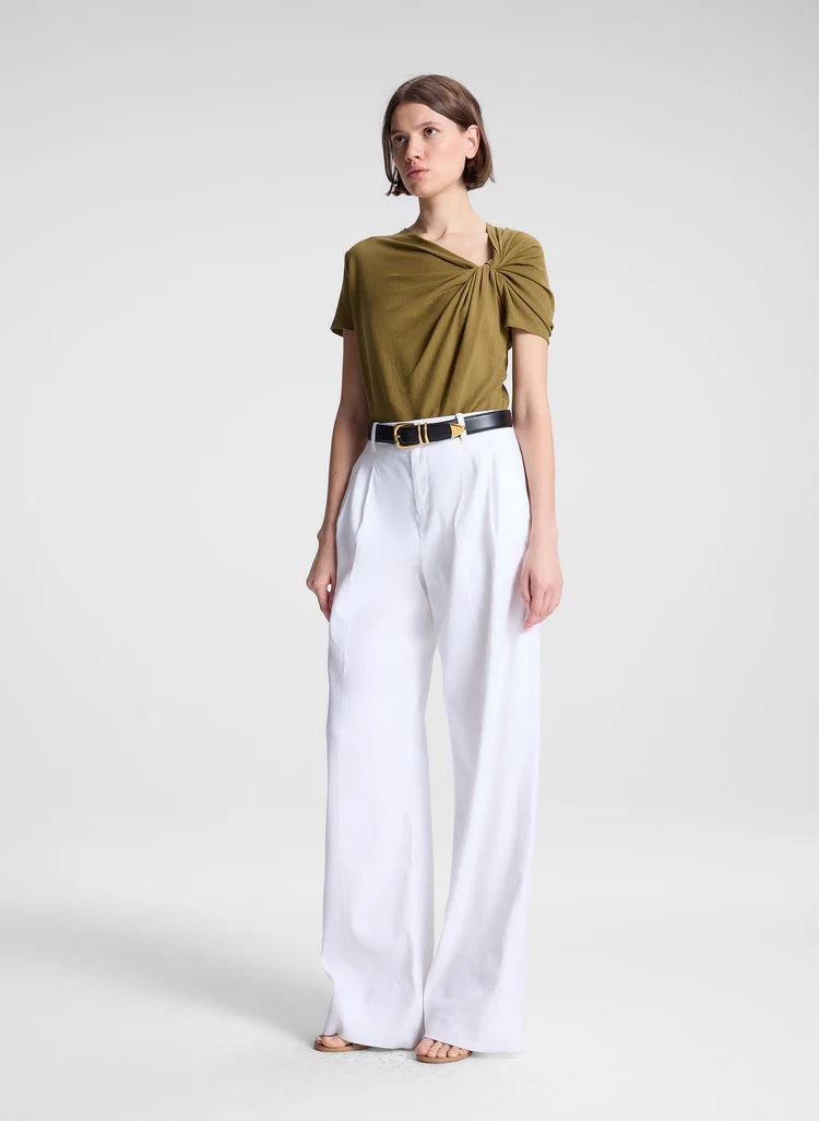 ALC - Liz Asymmetric Cotton Crepe Tee - Hazel
