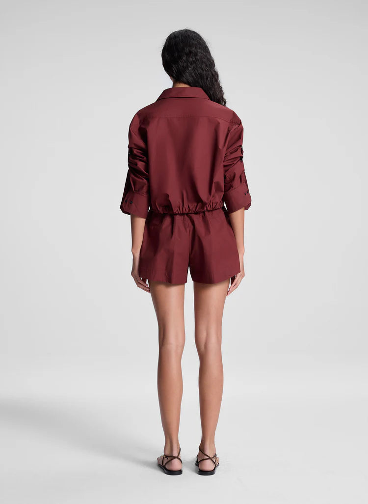 A.L.C. - Leo Cropped Cotton Shirt - Dark Basco