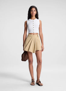 A.L.C. - Brody Pleated Skort - Dark Beige