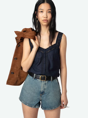 ZADIG&VOLTAIRE - Celite Tomboy Top - Encre