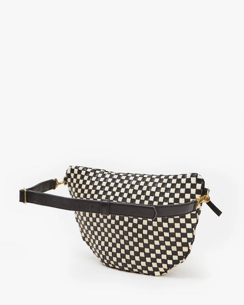 Clare V. - Grande Fanny - Black & Cream Woven Checker