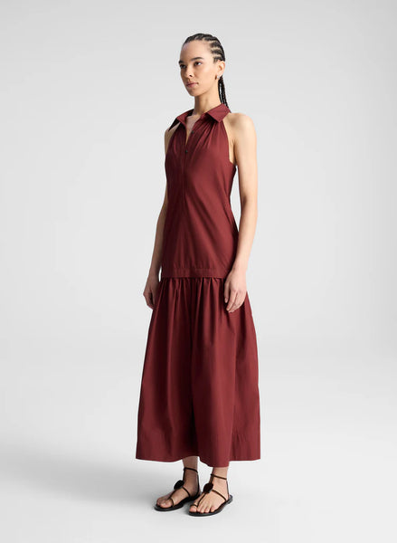 A.L.C. - Vera Cotton Midi Dress - Dark Bosco