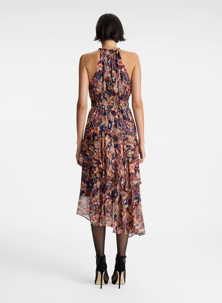 ALC - Elaine Silk Midi Dress - Port Wine Multi