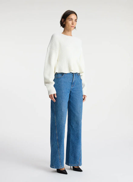 ALC - Eliza Peplum Wool Sweater - Buttercream