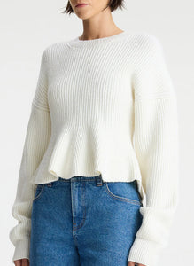 ALC - Eliza Peplum Wool Sweater - Buttercream