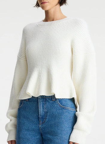 ALC - Eliza Peplum Wool Sweater - Buttercream