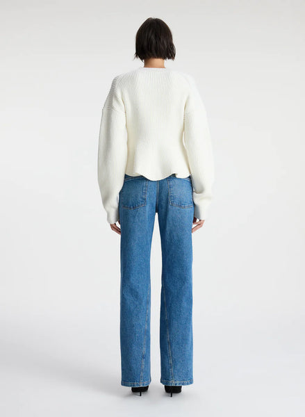 ALC - Eliza Peplum Wool Sweater - Buttercream