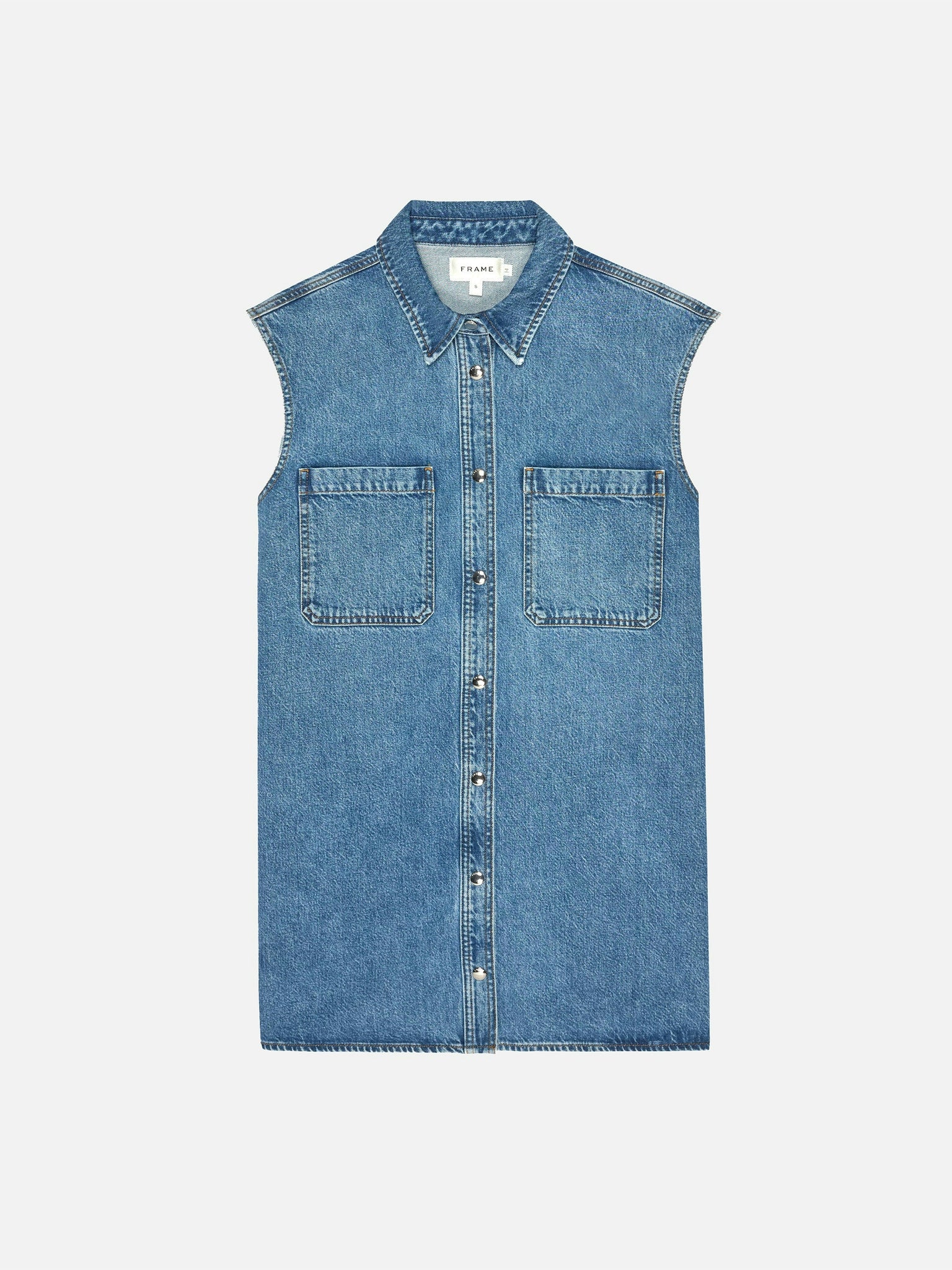 FRAME - The Sleeveless Shirt Dress - Method